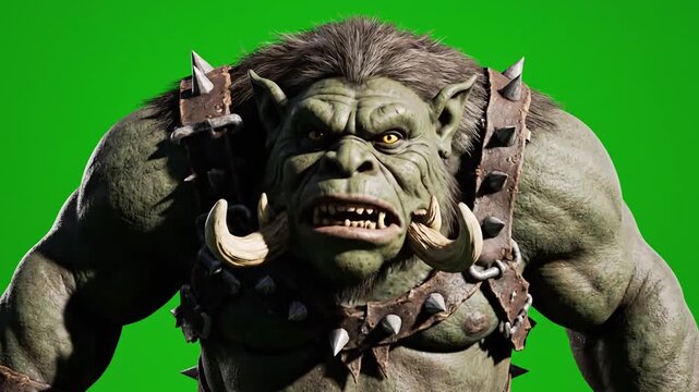 Fantasy creature illustration isolated on green screen background