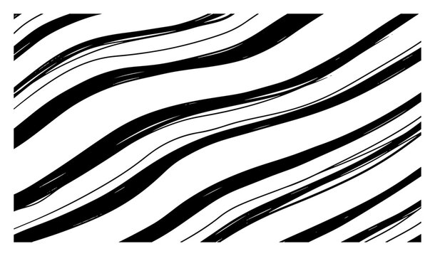 Wavy organic stripes pattern resembling zebra texture in bold brush stroke style