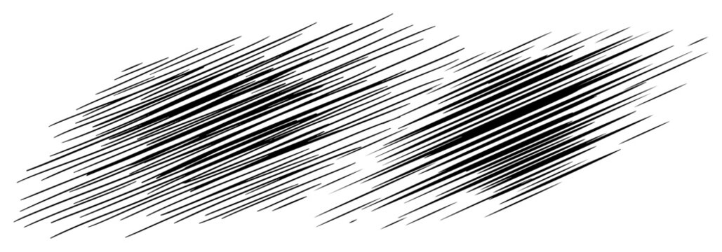 Diagonal speed lines with dynamic hatch texture in black and white comic style