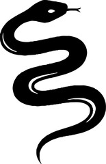 Fototapeta premium Slithering snake silhouette with forked tongue
