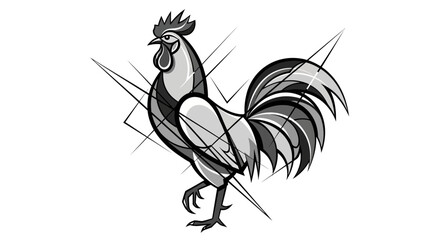 Rooster Bird Animal Illustration Closeup. © Imah