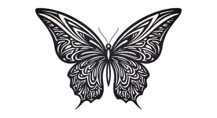 Detailed black butterfly with patterns. © Imah