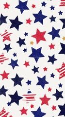 Fototapeta premium Patriotic stars pattern illustration. mobile wallpaper
