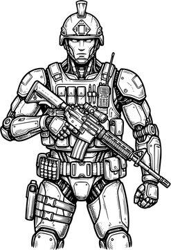 Tactical Military Robot Soldier