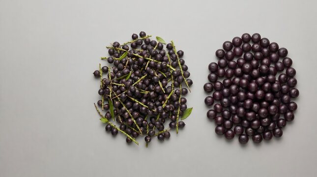 a&ccedil;ai fresco e seco, um ingrediente alimentar saud&aacute;vel em close-up macro, detalhe alimentar, fundo natural.