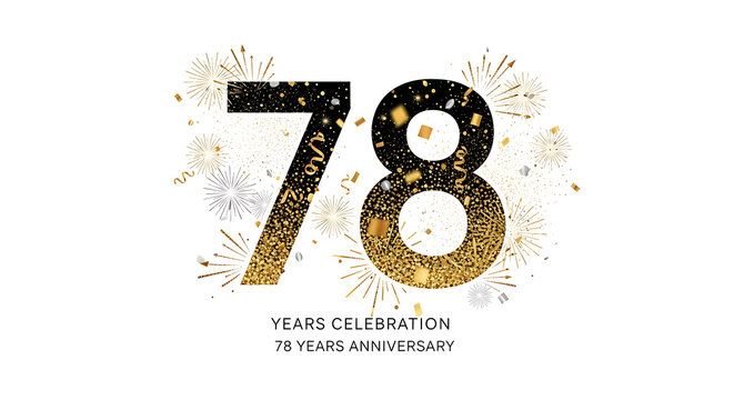 Golden 78th anniversary celebration logo design.