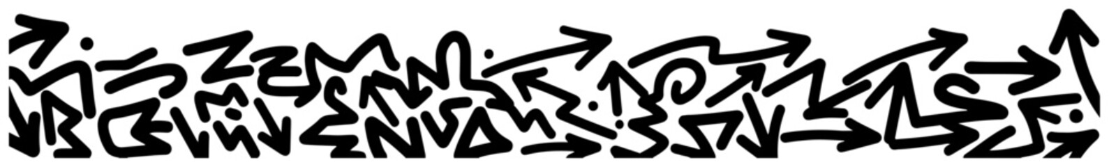 Graffiti arrow pattern with urban street art elements in bold hand drawn style © Tomas
