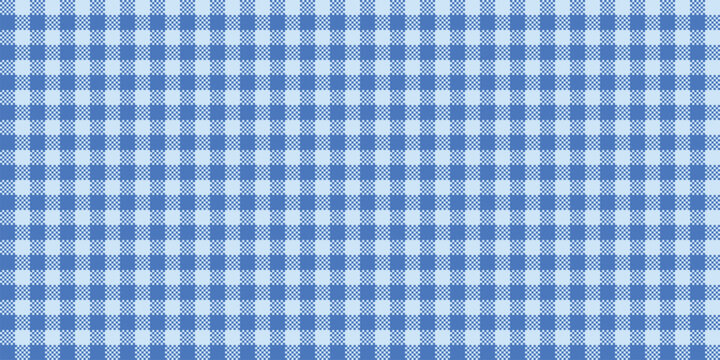 Seamless checkerboard pattern with rounded blue squares, tiny pixel texture and pastel geometric layout created for textile design, wallpaper, wrapping paper and playful modern decor