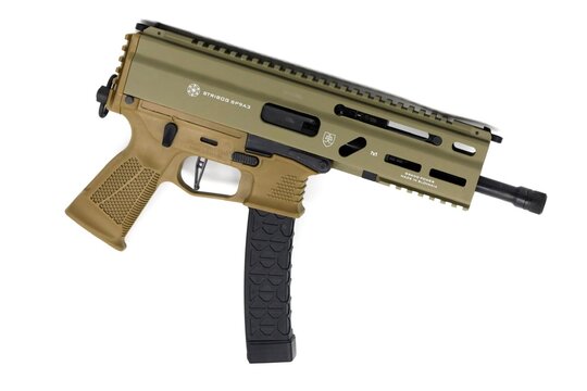 Submachine gun by Grand Power s.r.o. military defense manufacturer in Slovakia. The firearm is used by various military and law enforcement agencies throughout the world.