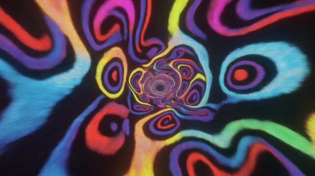 Psychedelic 70s Swirling Vortex Carpet 3D Animation