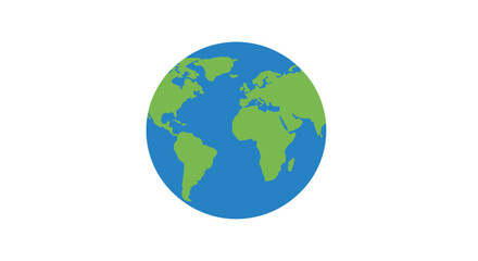 Obraz premium Minimalist Earth Globe Icon on White Background