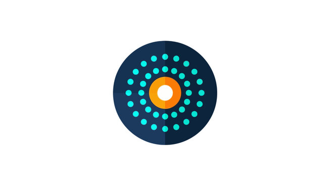 Colorful Concentric Circular Pattern with Dotted Design Elements.