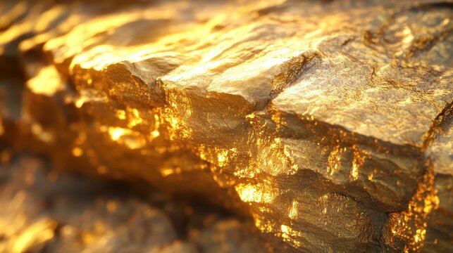 Luxurious Golden Texture Abstract Background with Rich Metallic Shine and Detailed Surface