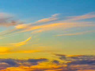 Fototapeta premium Sunset Sky Background with Clouds