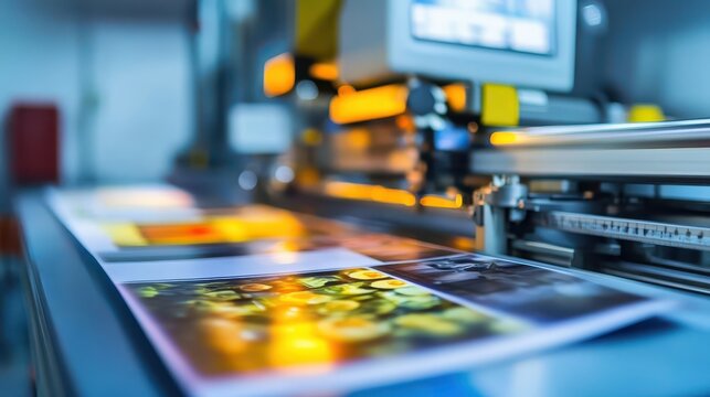 State-of-the-art printing technology machinery producing vibrant outputs in a modern industrial setting