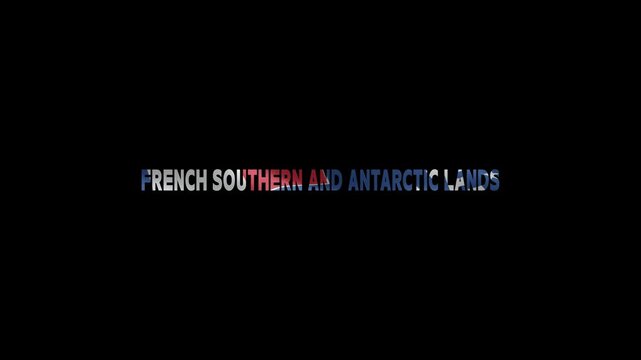 Map of French Southern and Antarctic Lands on Dark Background with Glowing Text