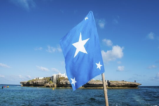 Somali flag, Jazeera beach, Somalia