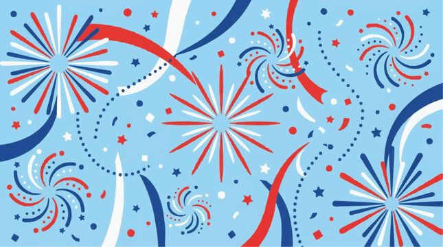 Fourth of July abstract vector celebration background