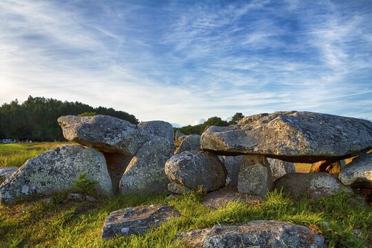 Menhirs near Carnac, megalithic culture, Brittany, France