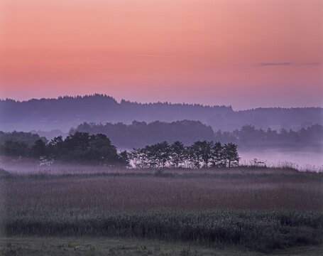 Sunrise Lake Pelhamer Chiemgau Upper Bavaria Germany