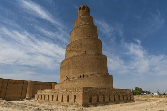 Spiral minaret of the Great Mosque of Samarra, Unesco site, Samarra, Iraq