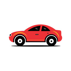 Obraz premium red frog car illustration with white background