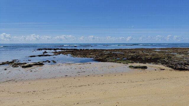 Os corais durante a mar&eacute; baixa, na praia de pitinga, em Trancoso, Porto Seguro, litoral sul da Bahia.