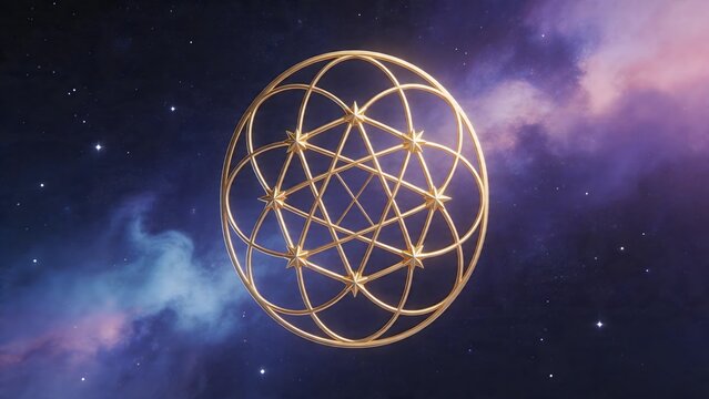 Golden geometric pattern in space