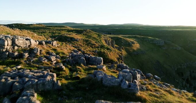 limestone and ravine in Yorkshire Dales