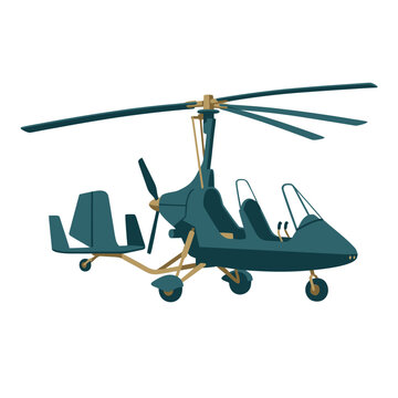 Autogyro Aircraft Vector Illustration.