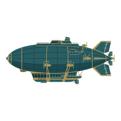 Steampunk Airship Illustration. © Anggur