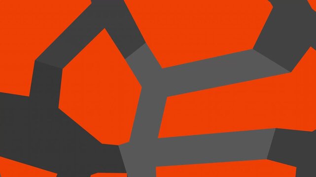 Dynamic animation of abstract orange fragmented lines