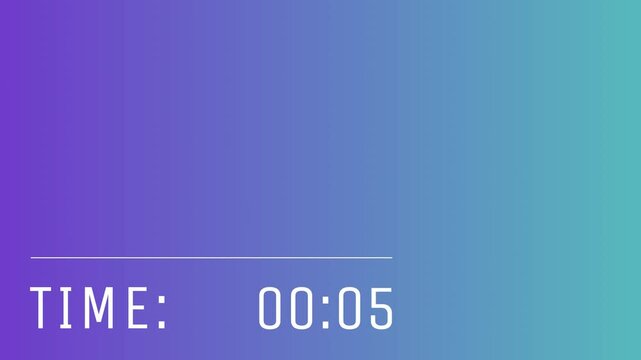 A clear digital timer counts up against a vibrant purple and teal gradient background. Great for creative projects, presentations, or adding a modern touch to videos.