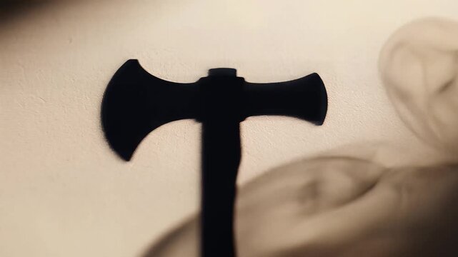 Parshuram Jayanti Concept with Axe Shadow and Smoke Background
