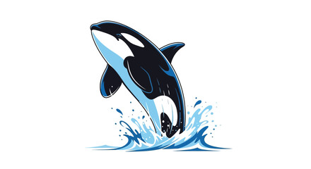 Jumping Orca Whale Illustration © Laris