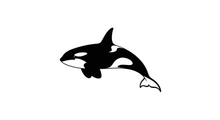 Minimalist Orca Whale Silhouette Graphic Illustration © Laris