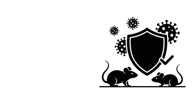 Icon showing mice protected from virus by shield.