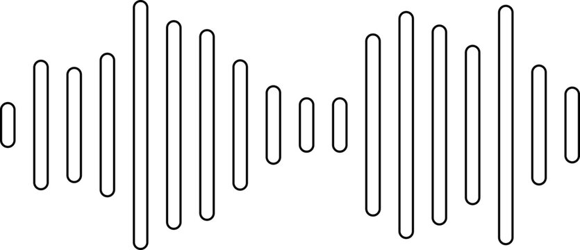 Black waves icon representing wireless communication, signal transmission, broadcasting technology, audio frequency, network connection, radar pulse, telecom symbol and sound waves