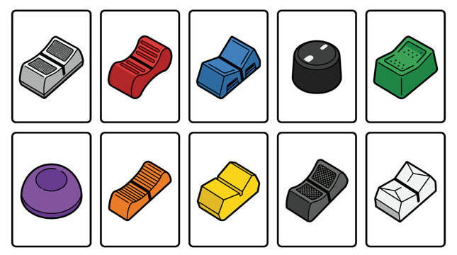 Collection of colorful plastic cable clips and fasteners for organizing wires