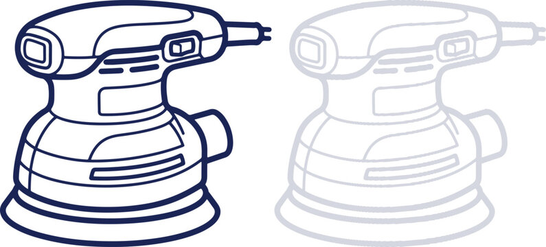 Orbital Sander Power Tool Line Art Icon Isolated