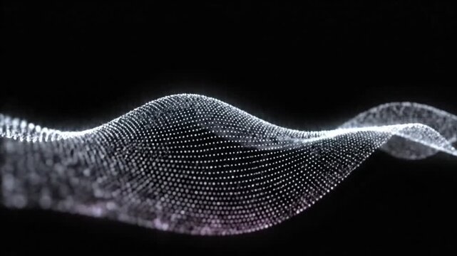 White Glowing Particle Wave on Black