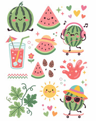 Fototapeta premium watermelon doodle.eps