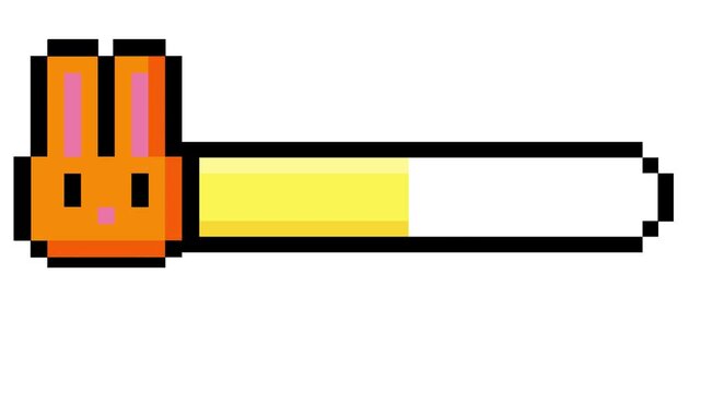 Charming Pixel Art Rabbit Character Gaming Progress Bar Icon for Retro Game Interface Design Element with Progress Indication
