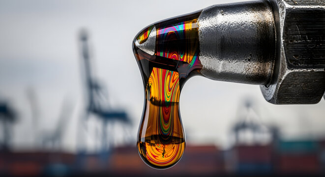 A Close-up Of A Hammer With A Droplet Of Oil On It The Droplet Is In The