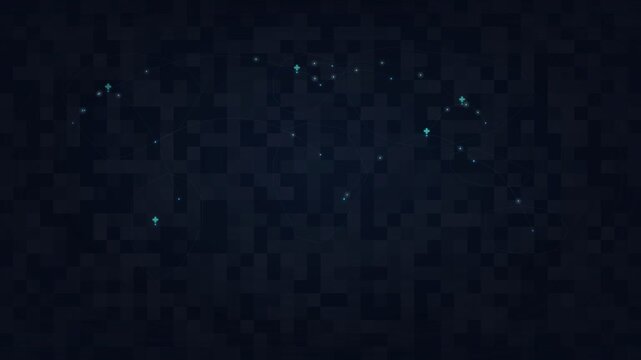 Dark Navy Pixelated Global Healthcare Network Map Background