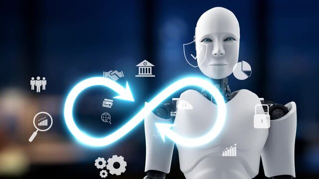 AI explores limitless innovation with virtual assistant guidance, artificial intelligence strategy, and AI potential for infinite business growth. Kernel