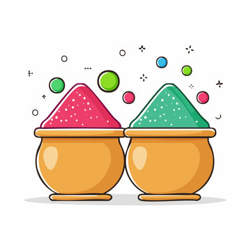 Holi Powder Colors in Bowls
