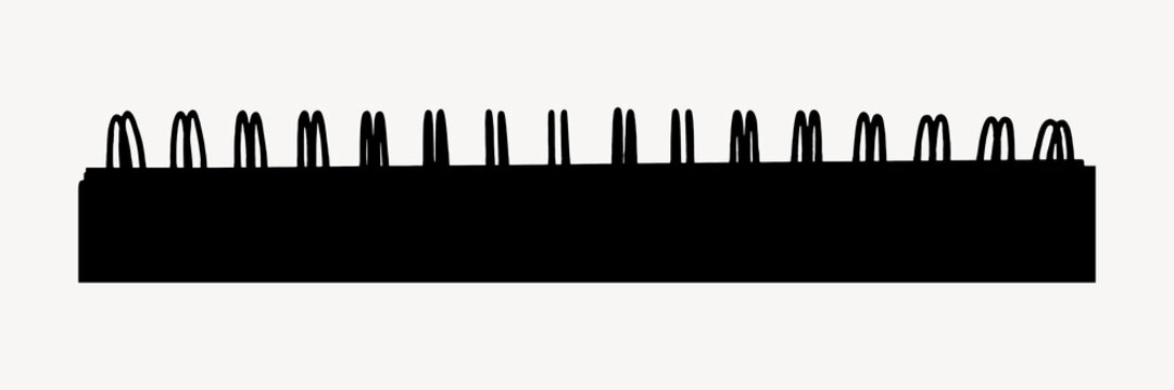Silhouette of spiral notebook binding