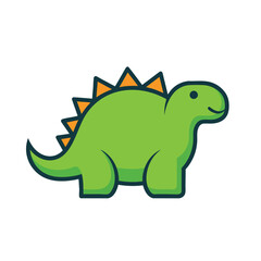 Naklejka premium Cute cartoon green dinosaur mascot character illustration.