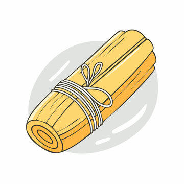 Illustration of a Tamale wrapped in corn husk